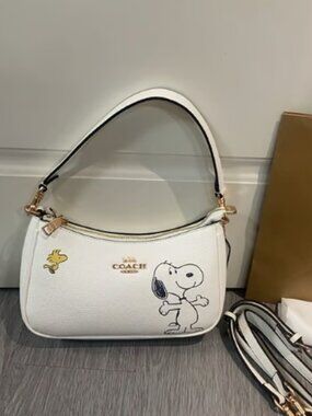 Coach x Snoopy White Shoulder Bag